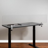 Flash Furniture BR-DDIA-30152-GG Clear Acrylic Desk Partition, 12